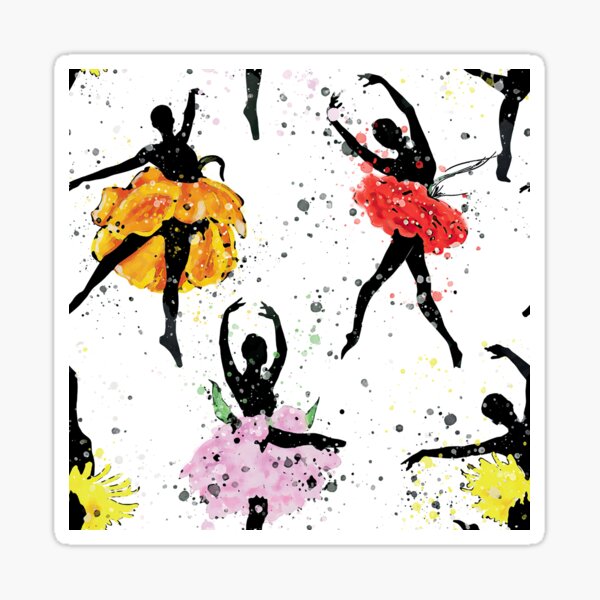 "Color Splash Ballerina" Sticker by LarinaBeauty | Redbubble
