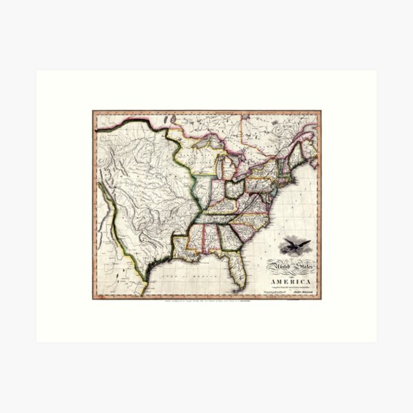 Item preview, United States of America - Melish, John-1818 designed and sold by paulrommer.