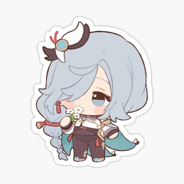 Item preview, Genshin Impact Shenhe Holding Qingxin Flowers designed and sold by YoimiyaChan.
