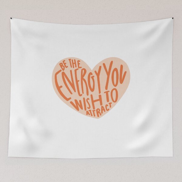 Item preview, "be the energy you wish to attract" cute motivational quote heart design designed and sold by ⋒ andie  noel.