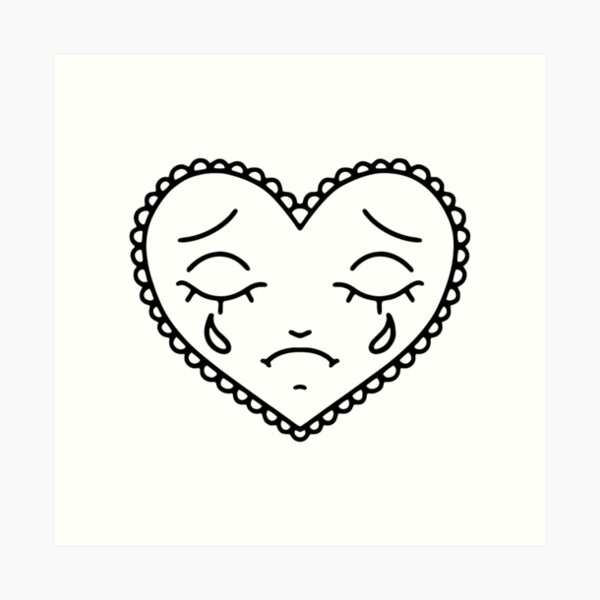 Crying Heart Art Prints Redbubble