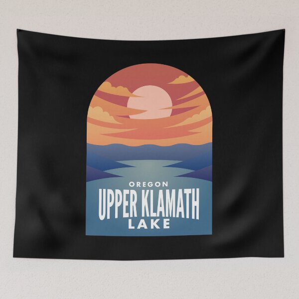 Aperçu de l'œuvre Upper Klamath Lake OR Retro Sunset créée et vendue par HalpinDesign.