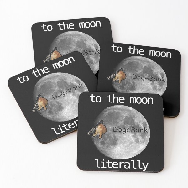 Artikelvorschau, "Dogebonk zum Mond buchstäblich" Lustiger Krypto-Nerd-Zitat weißer Text entworfen und verkauft von gobbieshoppe.