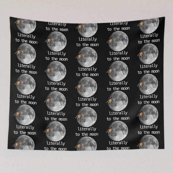 Item preview, “Dogebonk To The Moon Literally” Funny Crypto Nerd Quote White Text designed and sold by gobbieshoppe.