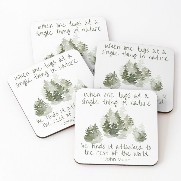 Item preview, When one tugs at a single thing in nature, he finds it attached to the rest of the world, Inspirational John Muir quote about life designed and sold by Auntieck.