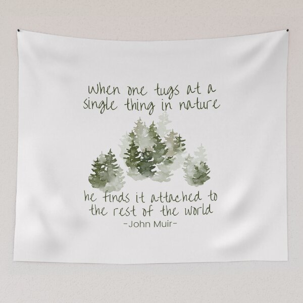 Item preview, When one tugs at a single thing in nature, he finds it attached to the rest of the world, Inspirational John Muir quote about life designed and sold by Auntieck.