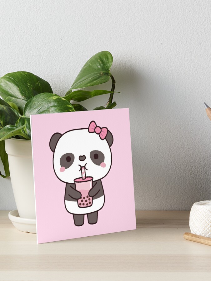 Kawaii Panda Boba Milk Tea' Poster, picture, metal print, paint by  AestheticAlex