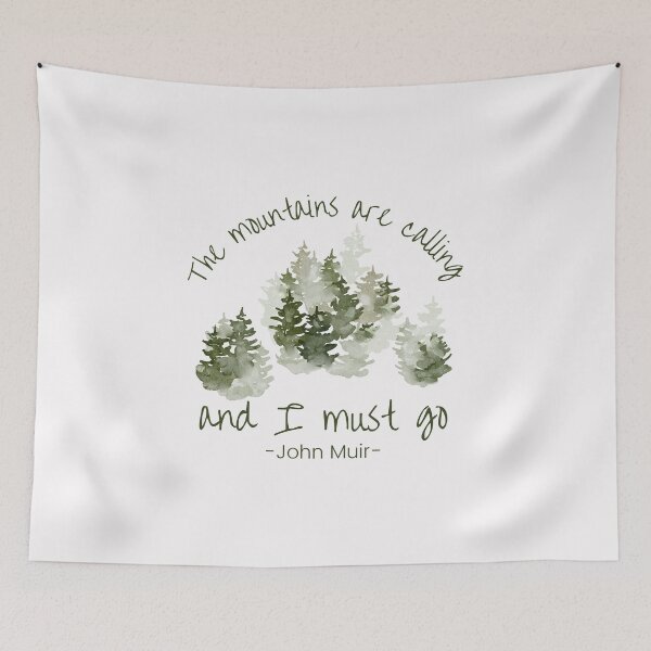 Item preview, The mountains are calling and I must go, Inspirational John Muir quote about life designed and sold by Auntieck.