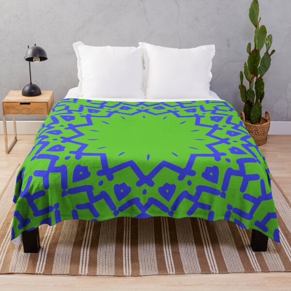Item preview, Gypsy Portal Mandala in Royal Blue on Green designed and sold by AlteredAtelier.