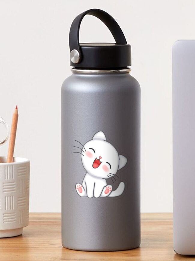 Soft kitty little ball of fur happy kitty Cat T S' Water Bottle