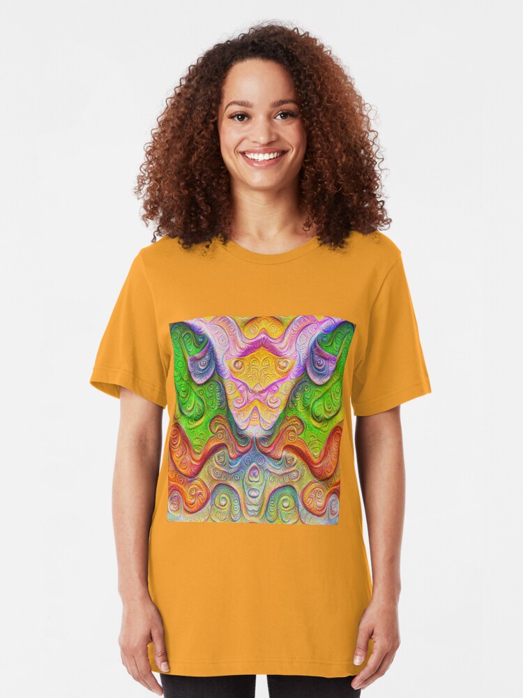 Alternate view of Color Stone carving #DeepDream Slim Fit T-Shirt
