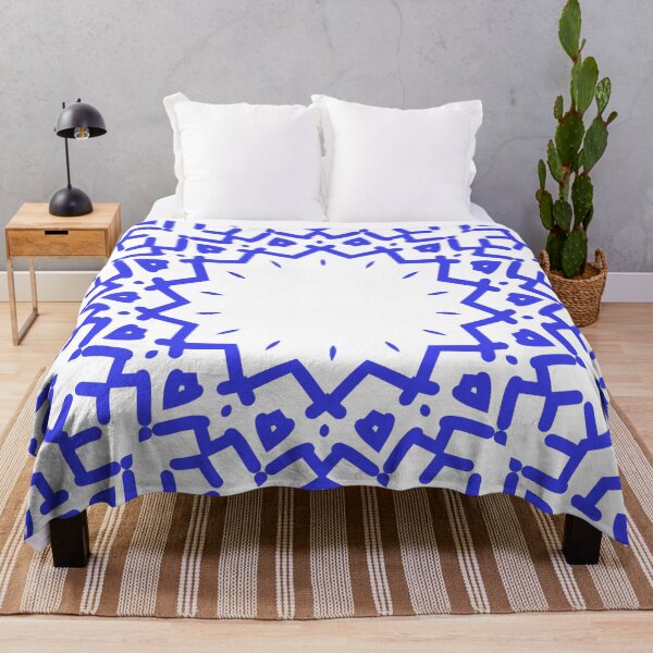 Item preview, Gypsy Portal Mandala in Royal Blue on White designed and sold by AlteredAtelier.