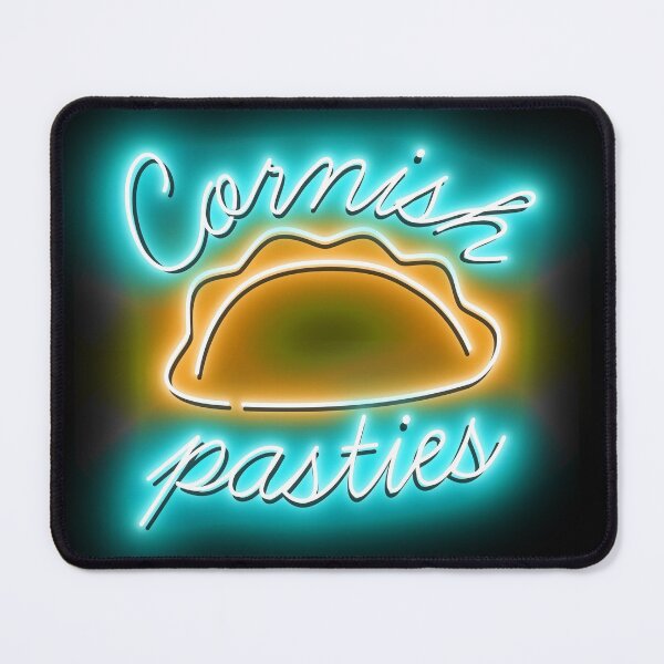 Item preview, Cornish Pasties Neon Lights Blue Gold British Food designed and sold by cashewdays.
