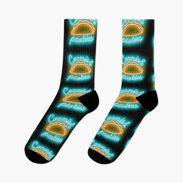 Item preview, Cornish Pasties Neon Lights Blue Gold British Food designed and sold by cashewdays.