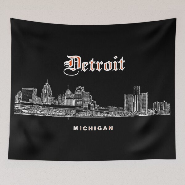 Artikelvorschau, Detroit, Michigan - Schöne Skyline von Detroit (W) entworfen und verkauft von leemcnut.