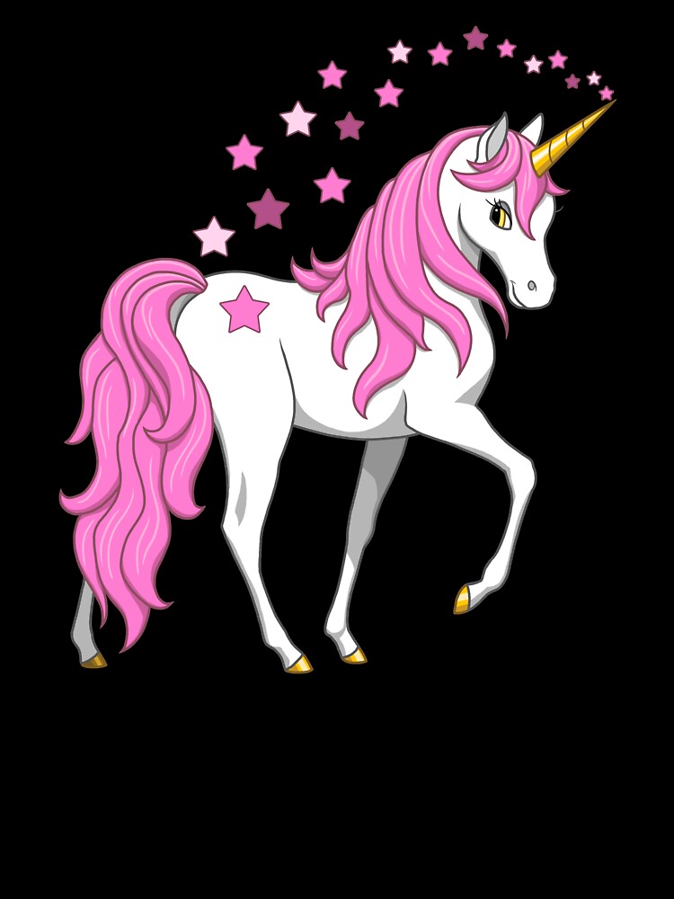 Thumbnail 2 of 2, Kids T-Shirt, Pretty Pink Mane Unicorn and Stars designed and sold by csforest.