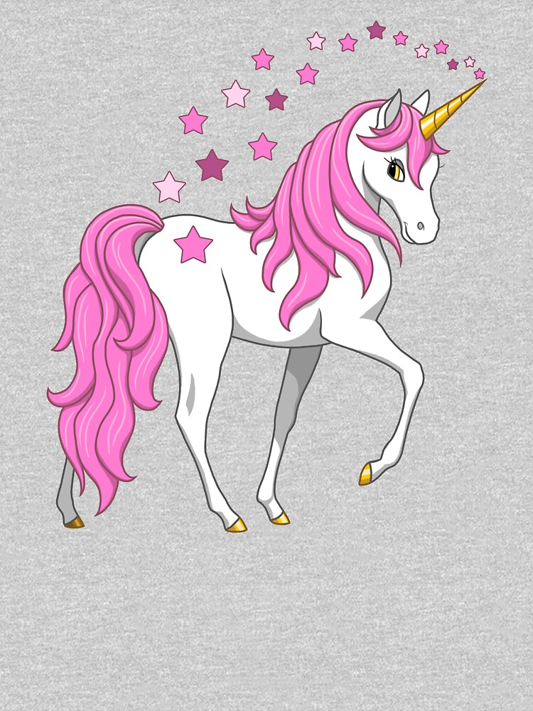 Pretty Pink Mane Unicorn and Stars by csforest