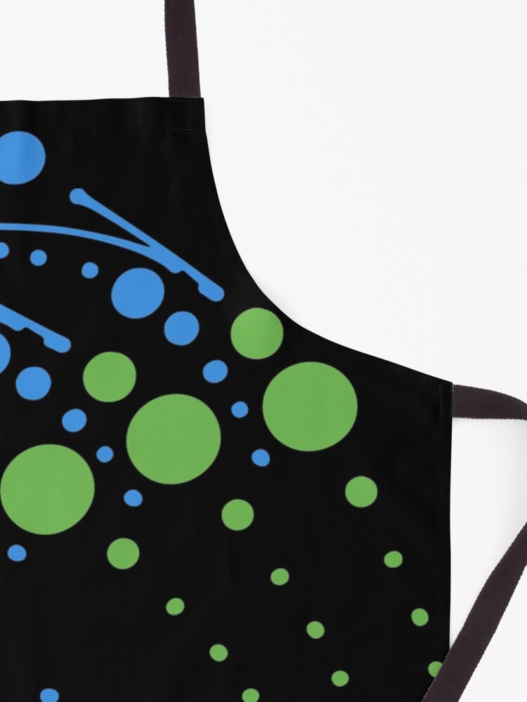 Alternate view of Green Blue Abstract Infinity Circles and Lines Artwork Apron