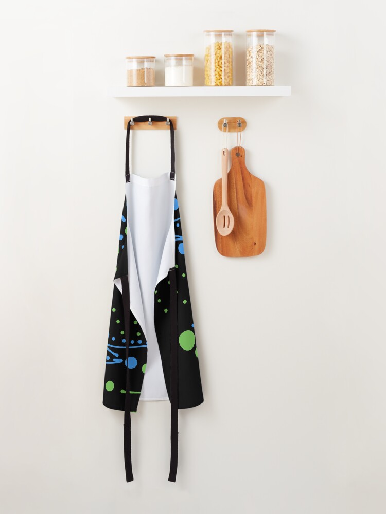 Alternate view of Green Blue Abstract Infinity Circles and Lines Artwork  Apron