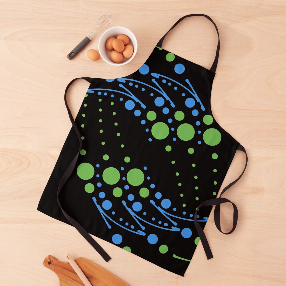 Green Blue Abstract Infinity Circles and Lines Artwork  Apron