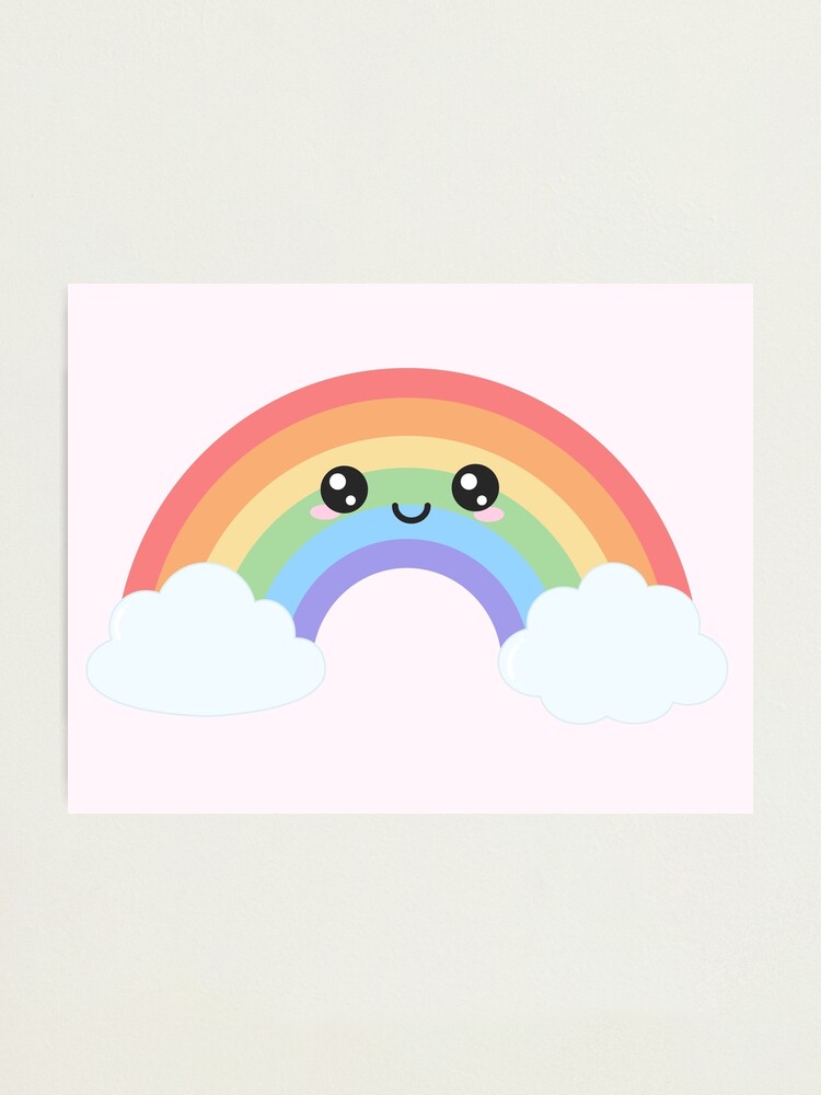 Lámina fotográfica «Arco iris Pastel Feliz Sonrojado Sonriendo Nubes» de  SimplyyUnique | Redbubble