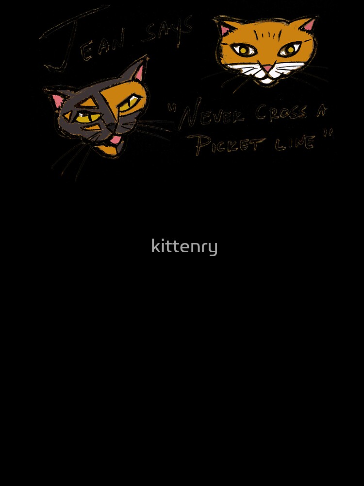 Thumbnail 7 of 7, Oversized T-Shirt, jean says, "never cross a picket line" designed and sold by kittenry.