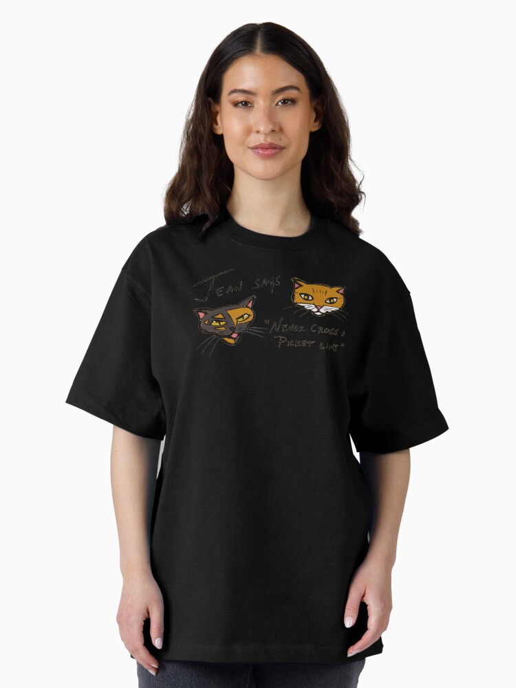 Thumbnail 2 of 7, Oversized T-Shirt, jean says, "never cross a picket line" designed and sold by kittenry.