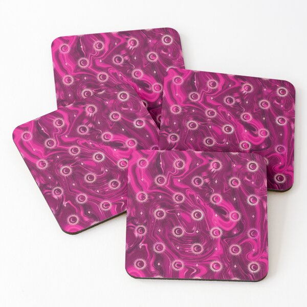 Item preview, Magenta Swirly Abstract Pattern with Sun Moon designed and sold by WOW TeesAndThings.