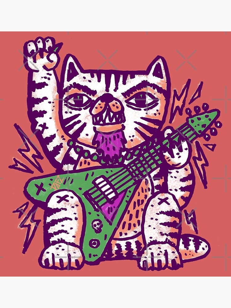 MANEKU-NEKO ポスター　ギター猫 MANEKU-NEKO ポスター ギター猫 Maneki Neko 50/50 (Rockers Edition