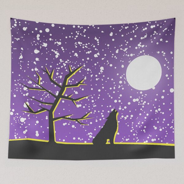 Item preview, Nonbinary Pride Flag Celestial Night Landscape Stars Wolf designed and sold by cashewdays.