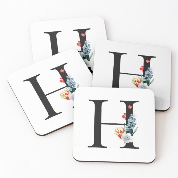 Item preview, Split Floral Letter Monogram | Personalized Flower Letter H designed and sold by BeeMeCreative.