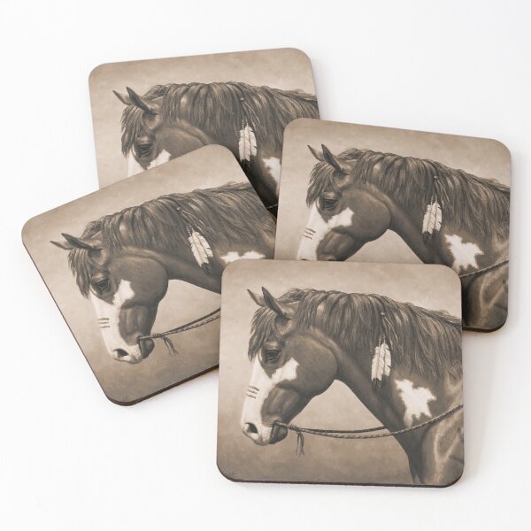 Item preview, Native American War Horse in Sepia designed and sold by csforest.