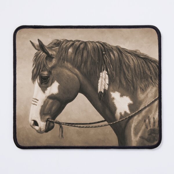 Item preview, Native American War Horse in Sepia designed and sold by csforest.