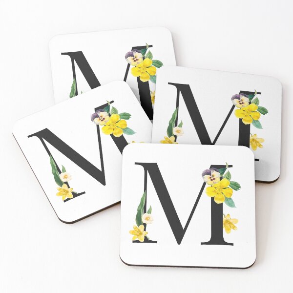 Item preview, Split Floral Letter Monogram | Personalized Flower Letter M designed and sold by BeeMeCreative.