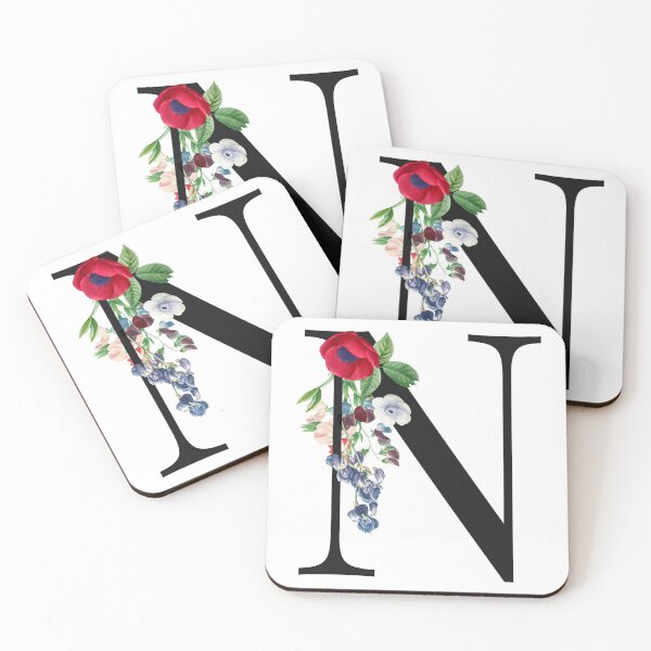 Item preview, Split Floral Letter Monogram | Personalized Flower Letter N designed and sold by BeeMeCreative.