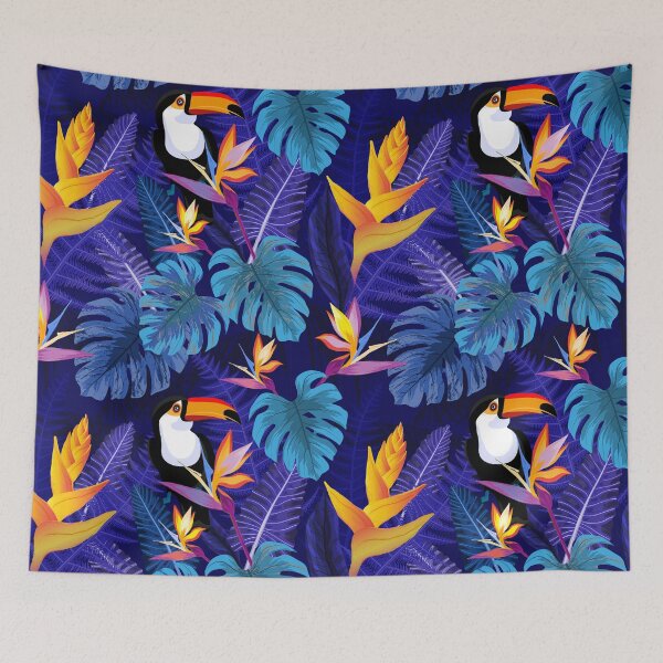 Item preview, Toucan tropical flowers designed and sold by RoslynArt.