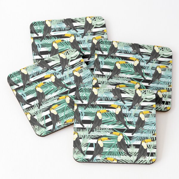 Item preview, Toucan striped pattern designed and sold by RoslynArt.