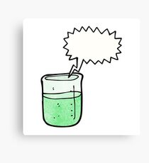 cartoon chemical beaker Canvas Print
