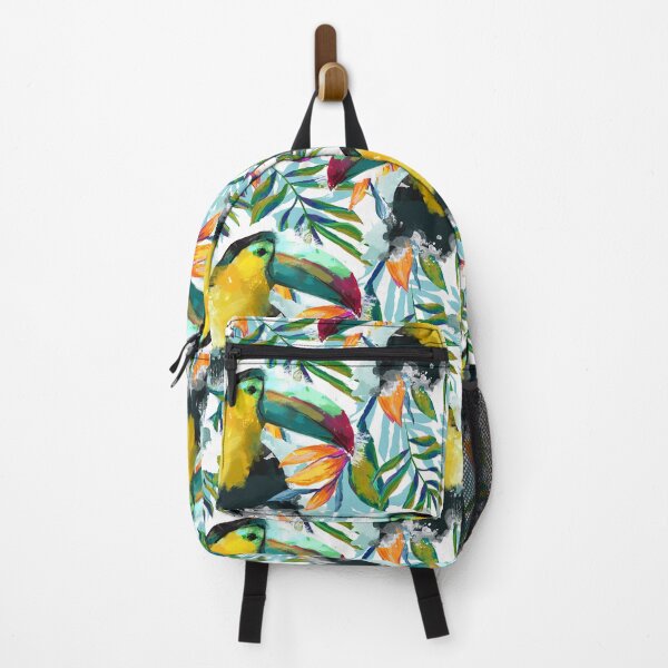 Item preview, Toucan with green tropical flowers designed and sold by RoslynArt.