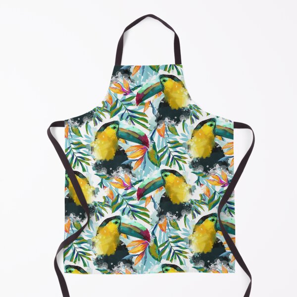 Item preview, Toucan with green tropical flowers designed and sold by RoslynArt.