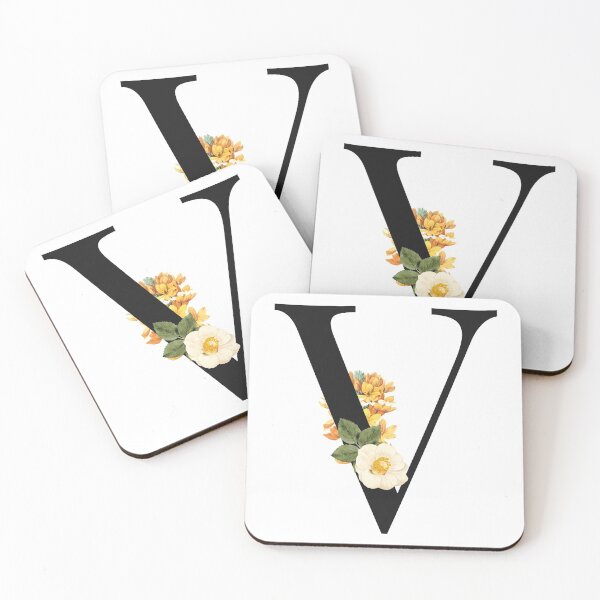 Item preview, Split Floral Letter Monogram | Personalized Flower Letter V designed and sold by BeeMeCreative.