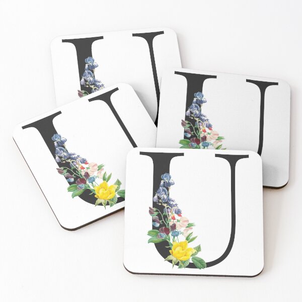 Item preview, Split Floral Letter Monogram | Personalized Flower Letter U designed and sold by BeeMeCreative.