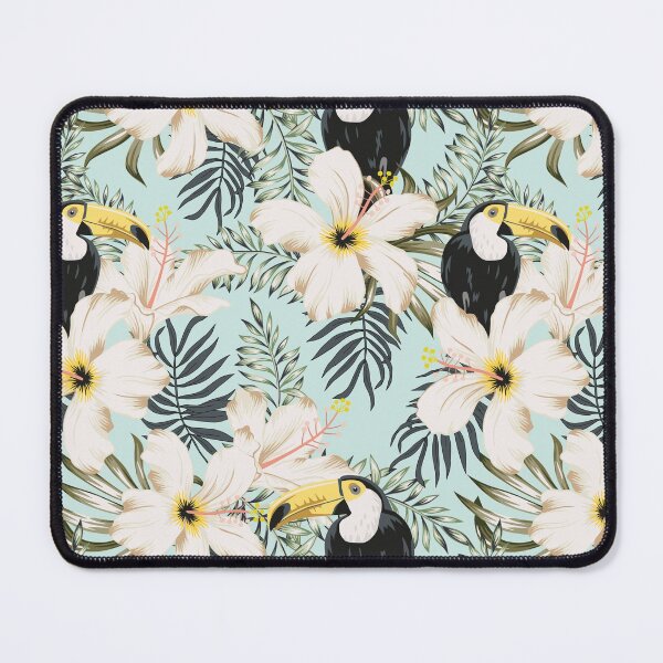 Item preview, Toucan with white hibiscus flower designed and sold by RoslynArt.