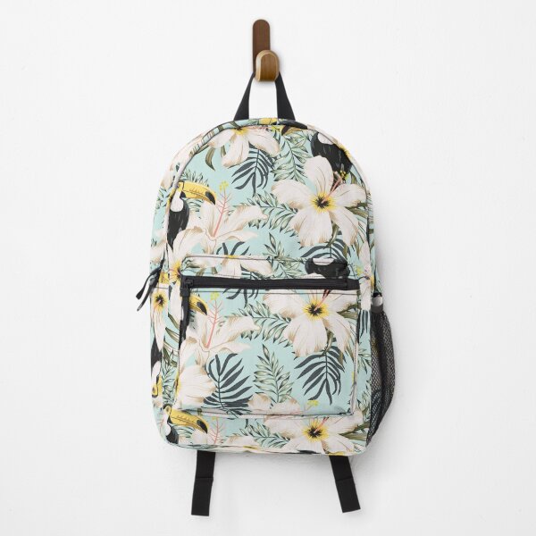 Item preview, Toucan with white hibiscus flower designed and sold by RoslynArt.