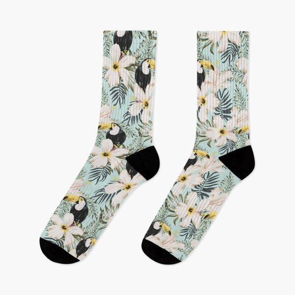 Item preview, Toucan with white hibiscus flower designed and sold by RoslynArt.