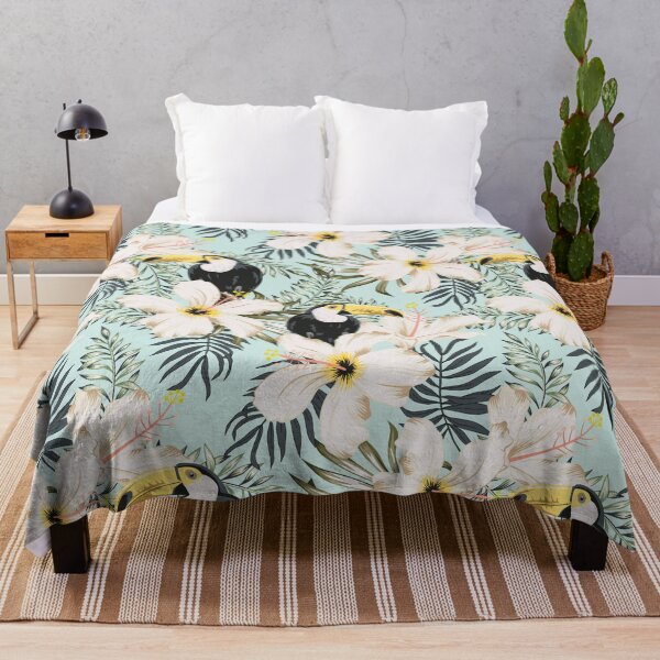 Item preview, Toucan with white hibiscus flower designed and sold by RoslynArt.