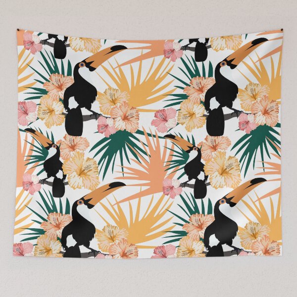 Item preview, Tropical pattern with toucan designed and sold by RoslynArt.