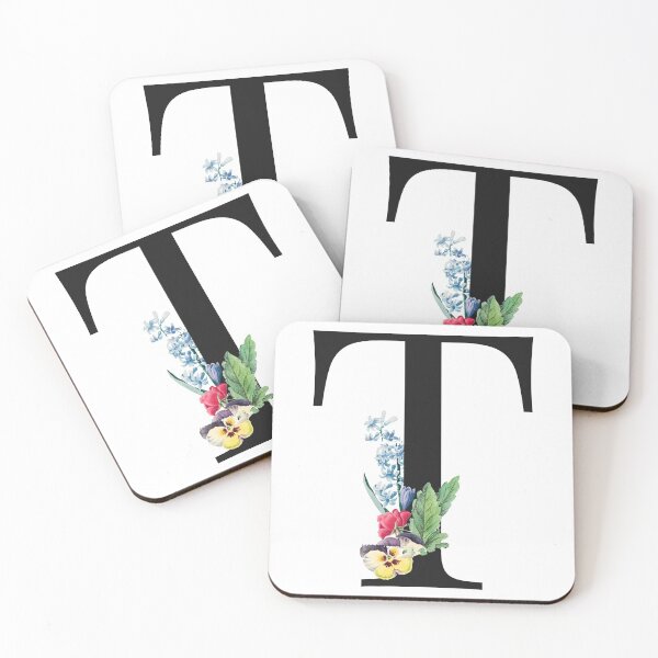 Item preview, Split Floral Letter Monogram | Personalized Flower Letter T designed and sold by BeeMeCreative.