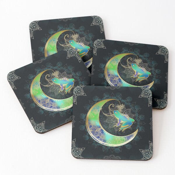 Item preview, Frog Mandala Moon Art designed and sold by RoslynArt.