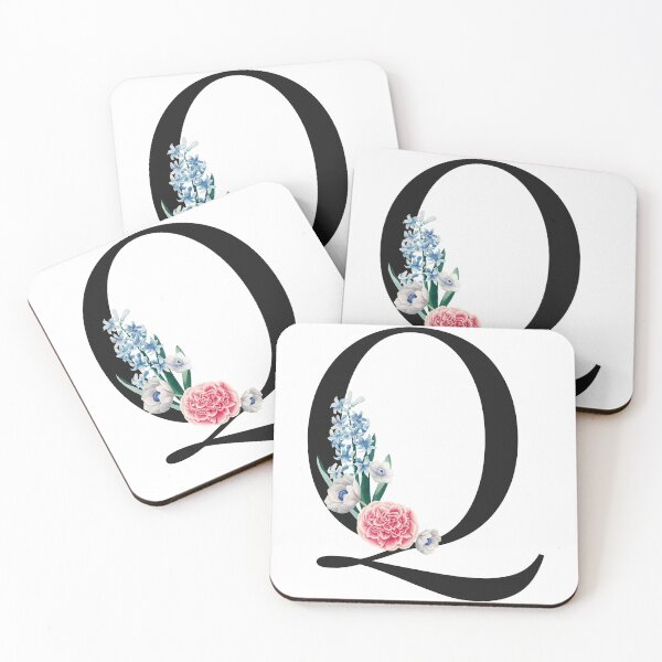Item preview, Split Floral Letter Monogram | Personalized Flower Letter Q designed and sold by BeeMeCreative.